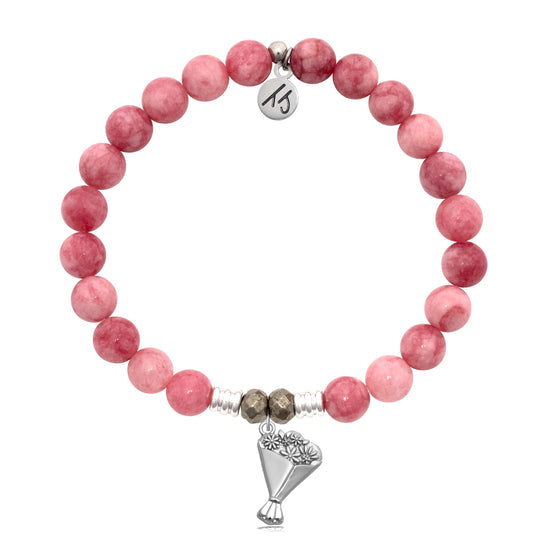 T. Jazelle Pink Jade Gemstone Bracelets