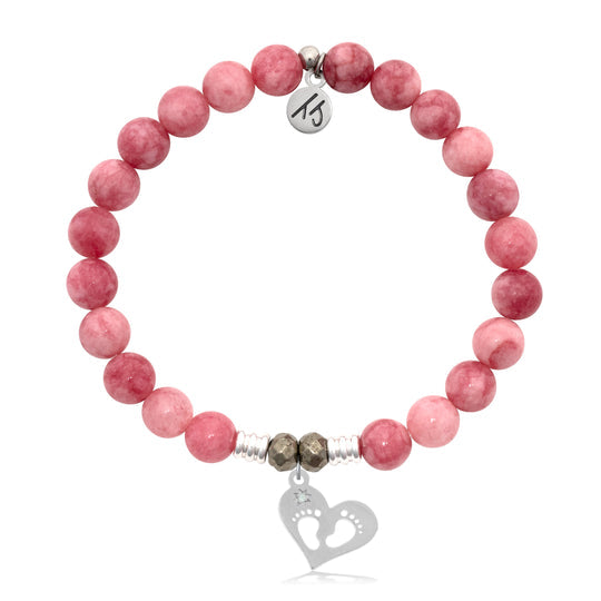 T. Jazelle Pink Jade Gemstone Bracelets