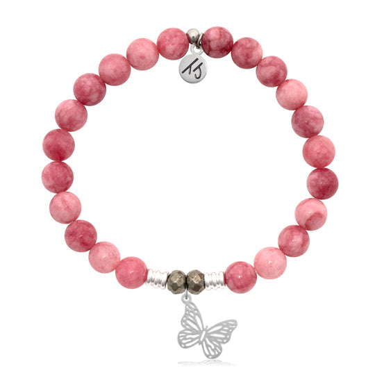 T. Jazelle Pink Jade Gemstone Bracelets