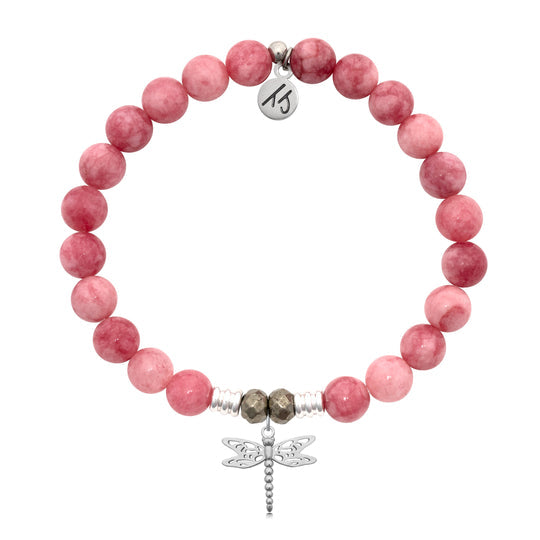 T. Jazelle Pink Jade Gemstone Bracelets