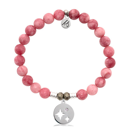 T. Jazelle Pink Jade Gemstone Bracelets