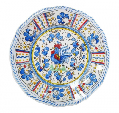 Le Cadeaux 107RB ROOS Rooster Blue 11" Dinner Plate