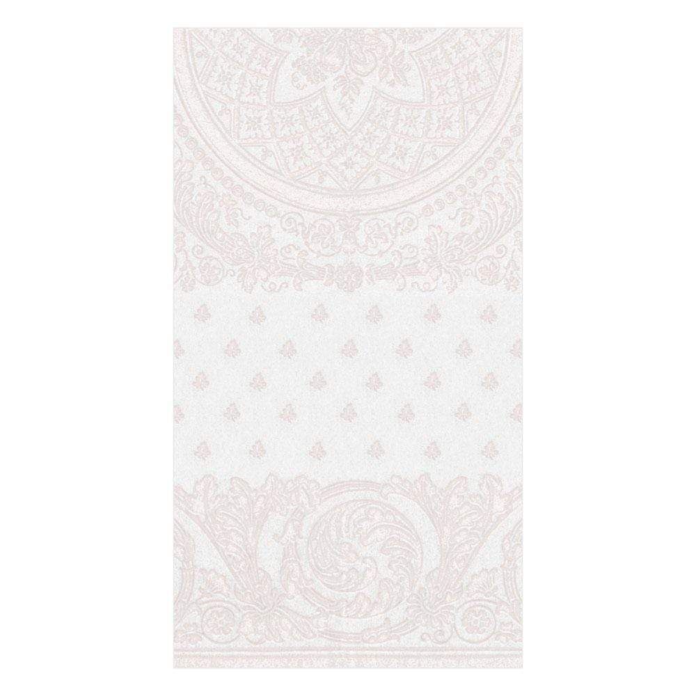 Caspari 12271GG Jacquard Linen Paper Linen Guest Towel Napkins in White - 12 Per Package