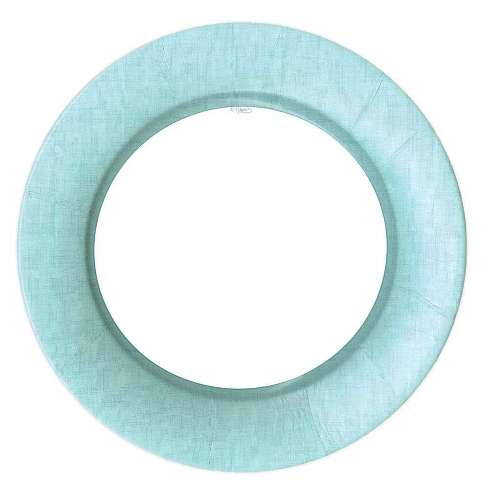 Caspari 13280DP Linen-Robin's Egg Blue Dinner Plate