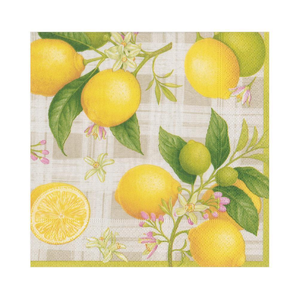 Caspari 14390L Citron Paper Luncheon Napkins - 20 Per Package