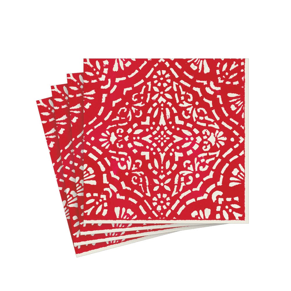 Caspari 17300 Annick Red Napkins