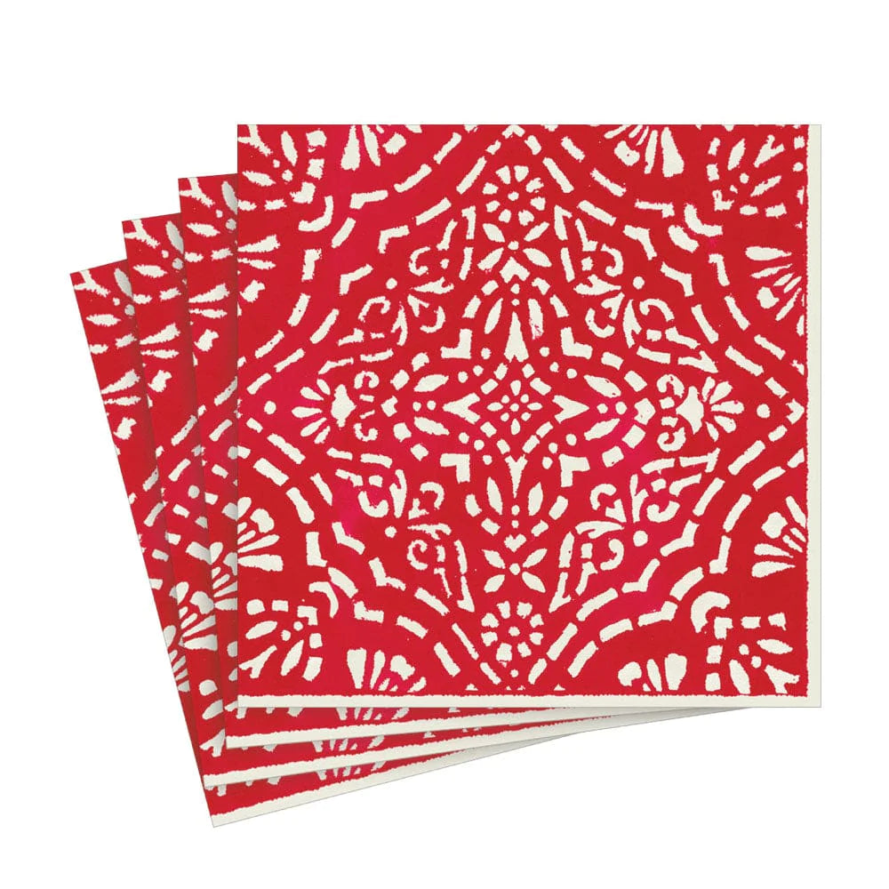 Caspari 17300 Annick Red Napkins