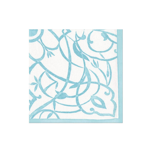 Caspari 17461 Algarve Paper Linen Napkins - Aqua