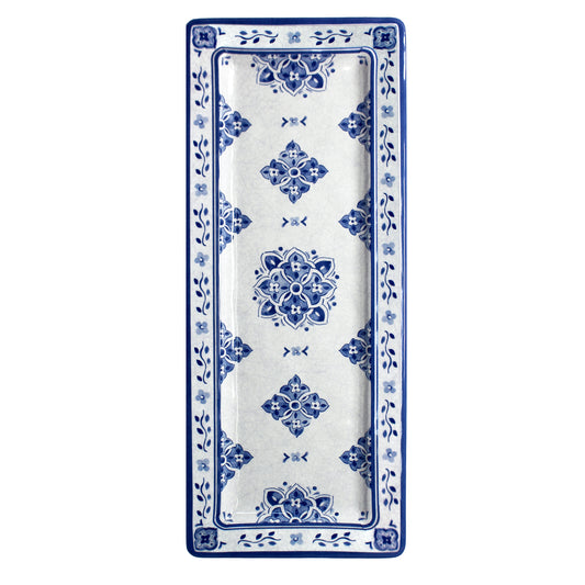 Le Cadeaux 201MRCB Moroccan Blue 18"x7" Rectangular Platter