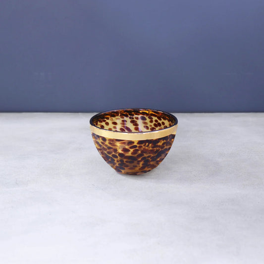 Beatriz Ball 2620 Glass Tortoise and Gold 5.5" Bowl