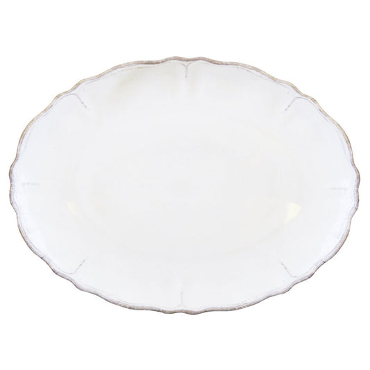 Le Cadeaux 266RUAW Rustica Antique White 16" Oval Platter