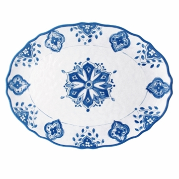 Le Cadeaux 266MRCB Moroccan Blue Oval Platter 16"