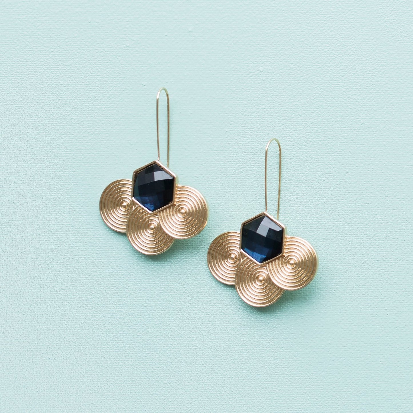 Mary Square 29802 Earrings Hayes Navy