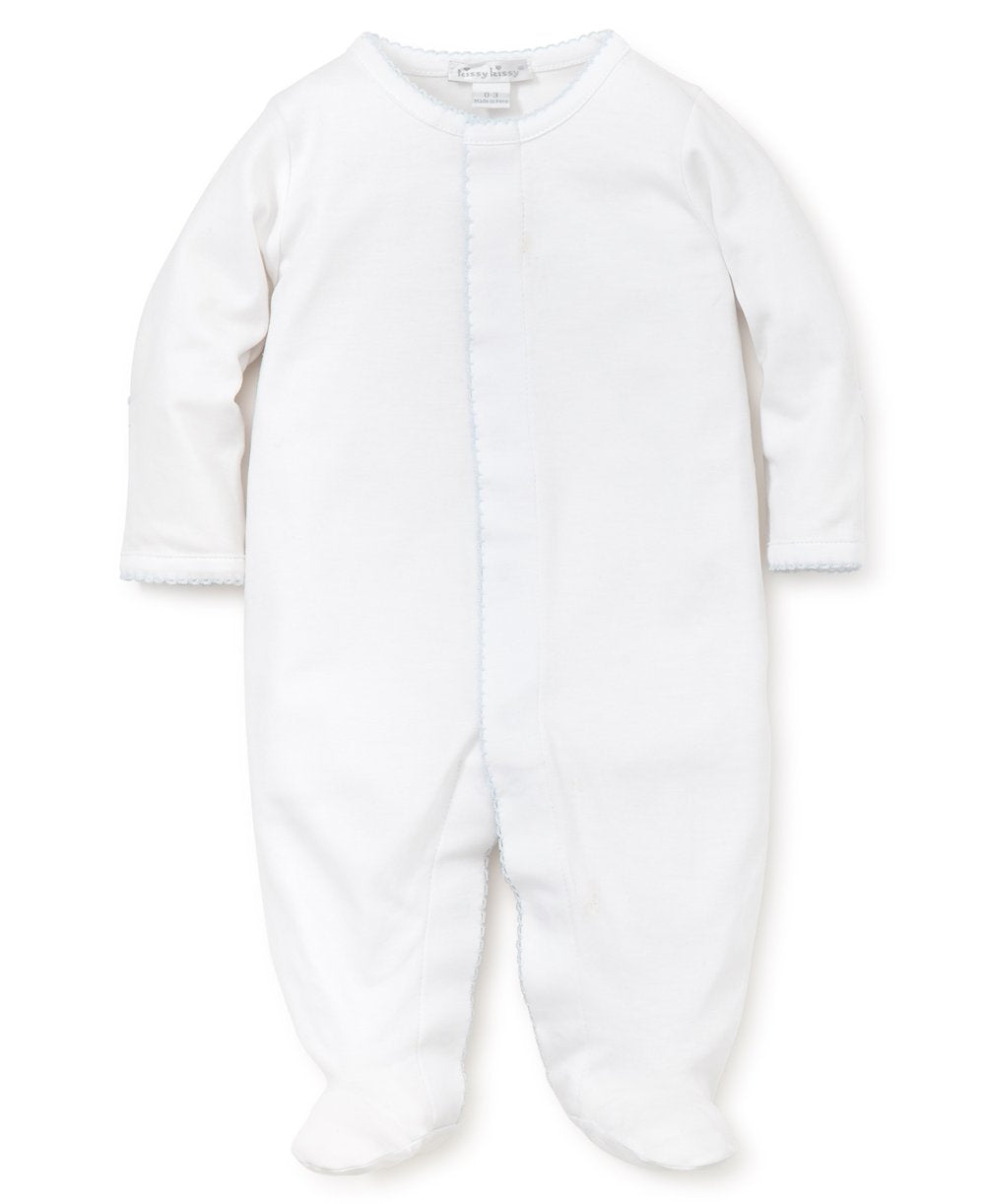 Kissy Kissy Basics White/Blue Footie