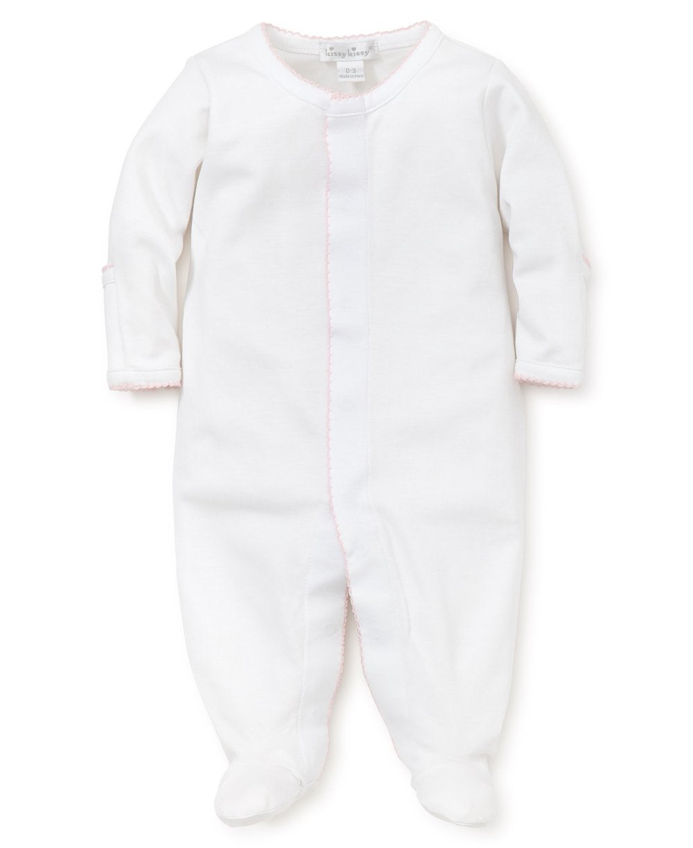 Kissy Kissy Basics White/Pink Footie
