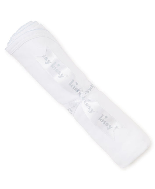 Kissy Kissy Basics White/Blue Blanket