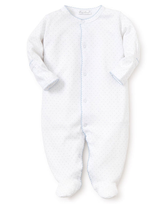 Kissy Kissy Dots Print White/Blue Footie