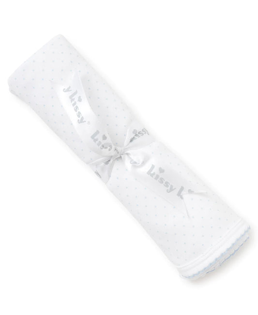 Kissy Kissy Dots Print White/Blue Blanket