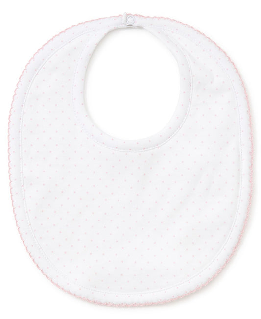 Kissy Kissy Dots Print White/Pink Bib