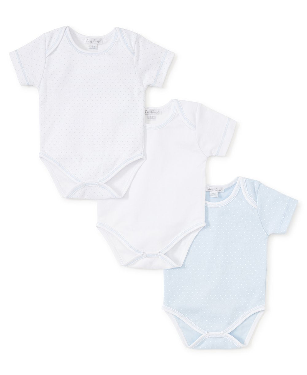 Kissy Kissy Sets 3 Pack S/S Body w/ Tulle -Light Blue Dot