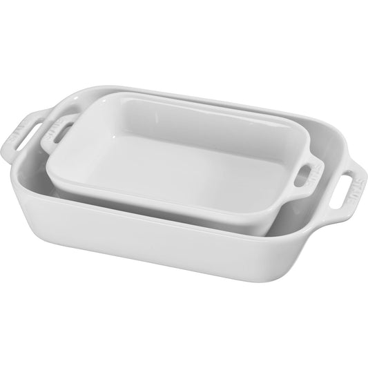 Zwilling 40508-626-0 Staub Ceramic 2-PC Rectangular Baking Dish Set - White