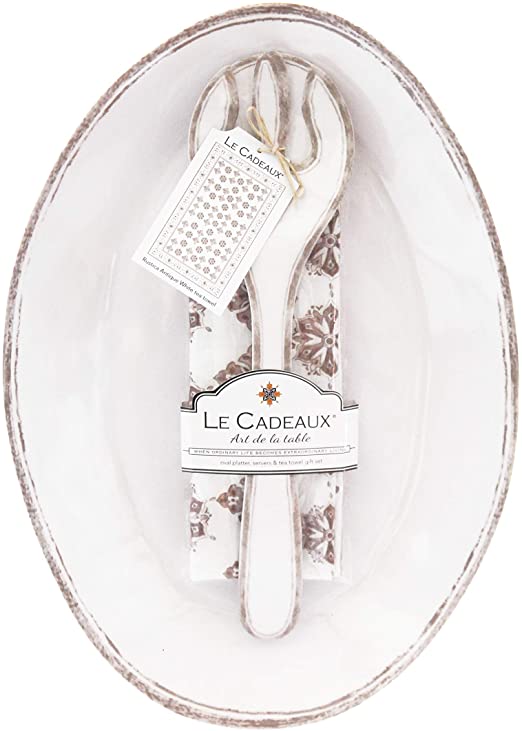 Le Cadeaux GS-PST-RUAW Rustica White Platter Set