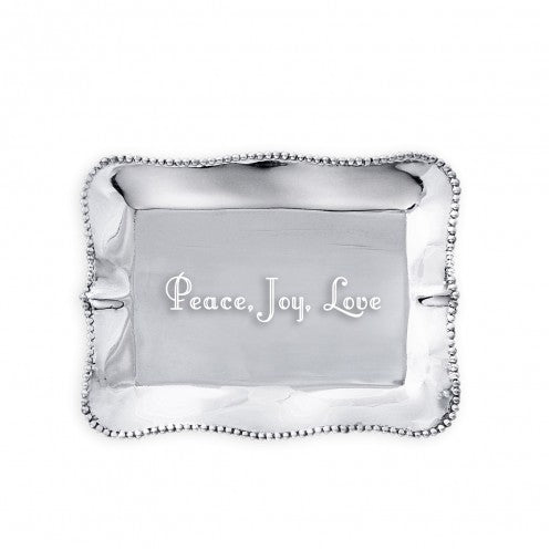 Beatriz Ball 7303 Giftables Pearl Rectangular Engraved Tray (Peace, Joy, Love)