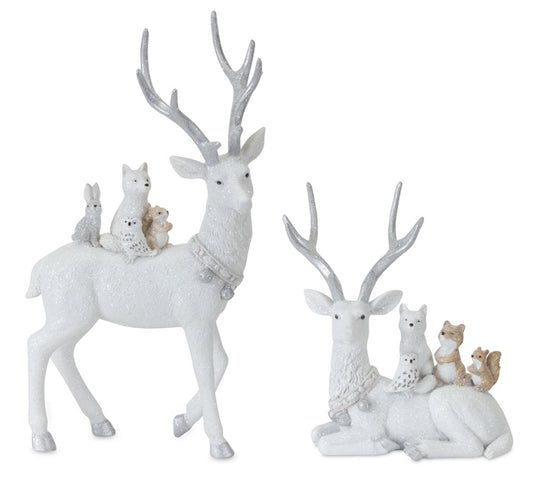 Melrose 81549 Deer Set of 2, 7"H, 11.5"H - Resin