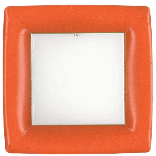 Caspari 8602 Grosgrain Plates - Deep Orange