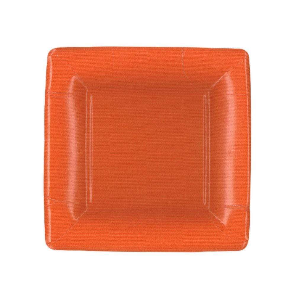 Caspari 8602 Grosgrain Plates - Deep Orange