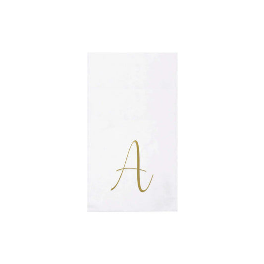 Vietri Papersoft Napkins Gold Monogram Guest Towels