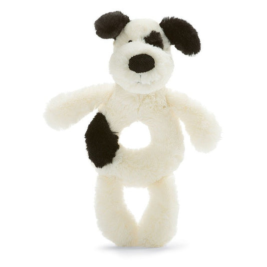 Jellycat BCP4GR Bashful Blk/Crm Puppy Rattle