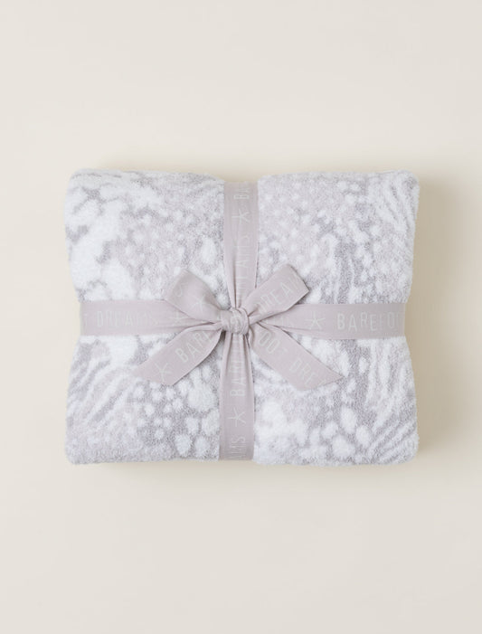 Barefoot Dreams BDHCC21596 CozyChic Fauna Blanket  45"x60" Silver Multi