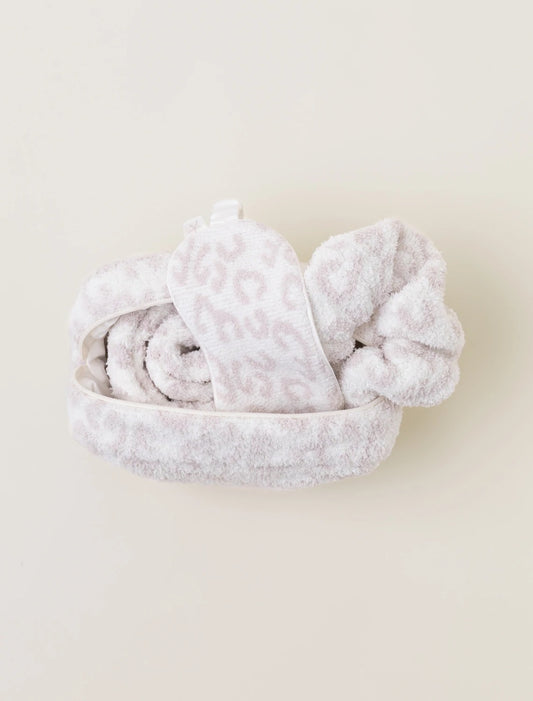 Barefoot Dreams BDWCC20909 BITW Eyemask, Scrunchie and Sock Set - Cream/Stone