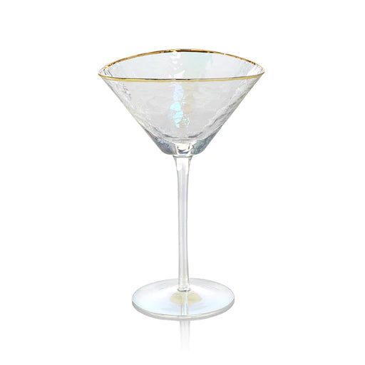Zodax CH-5613 Aperitivo Triangular Martini Glass - Luster w/Gold Rim