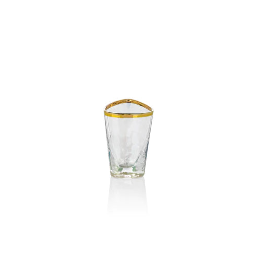 Zodax CH-5615 Aperitivo Triangular Shot Glass - Luster w/Gold Rim