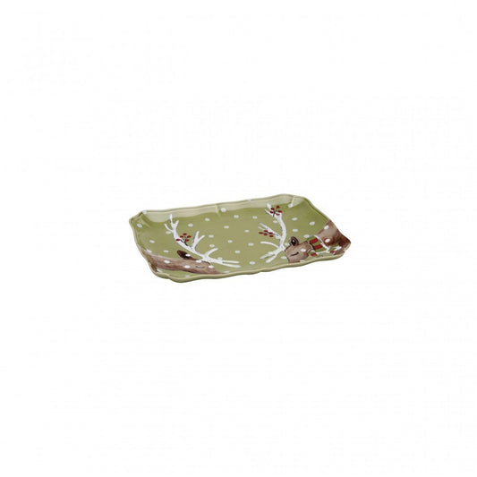 Casafina DF620-GRN Deer Friends Rectangular Platter - 14" Green