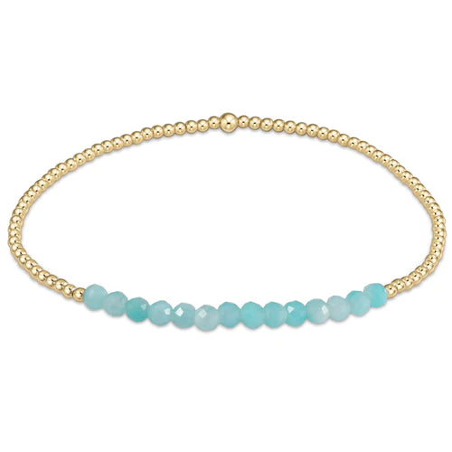 enewton BGBL2AMZ Gold Bliss 2mm Bead Bracelet - Amazonite