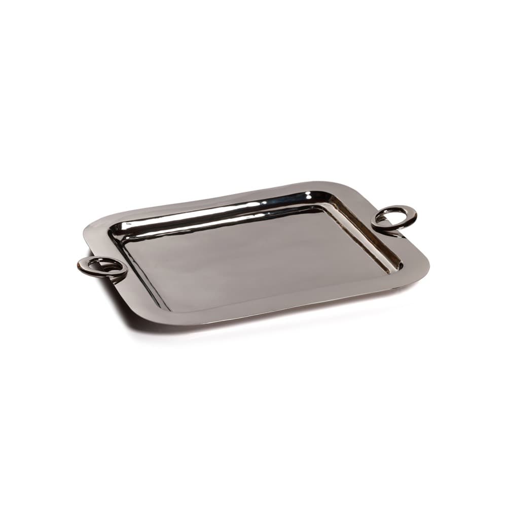 Zodax IN-7324 Bacardi Polished Brass Serving Tray - Nickel Finish