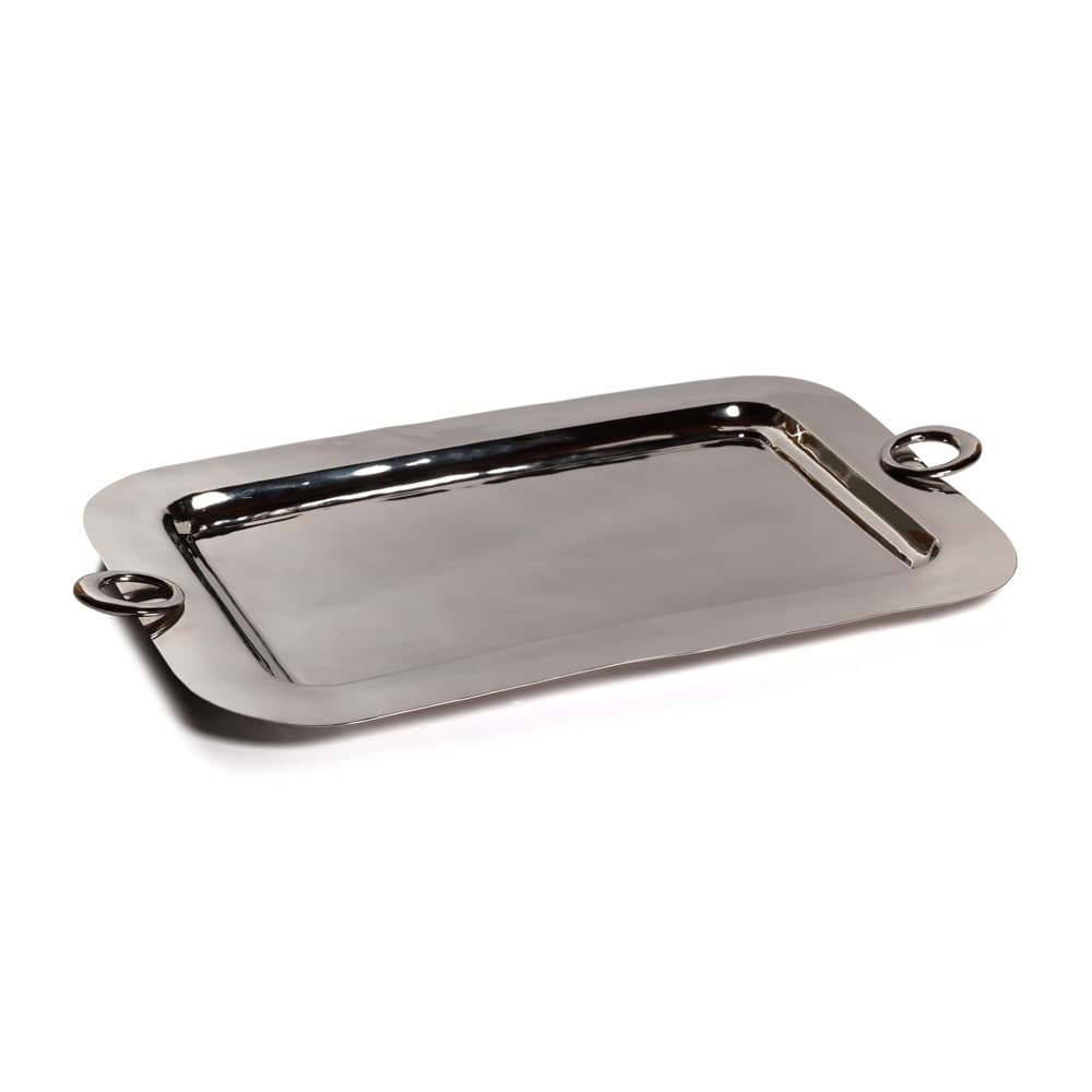 Zodax IN-7324 Bacardi Polished Brass Serving Tray - Nickel Finish