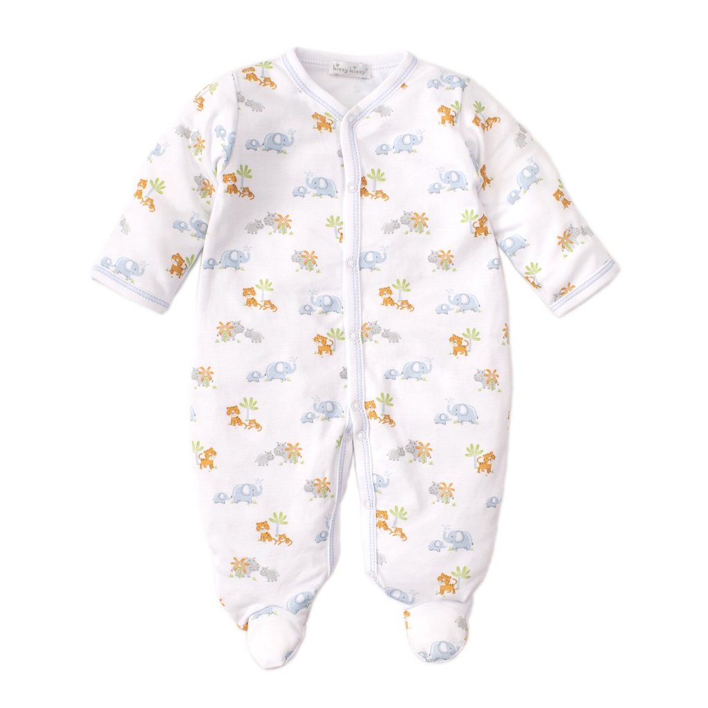 Kissy Kissy Safari Sibling Footie - Blue