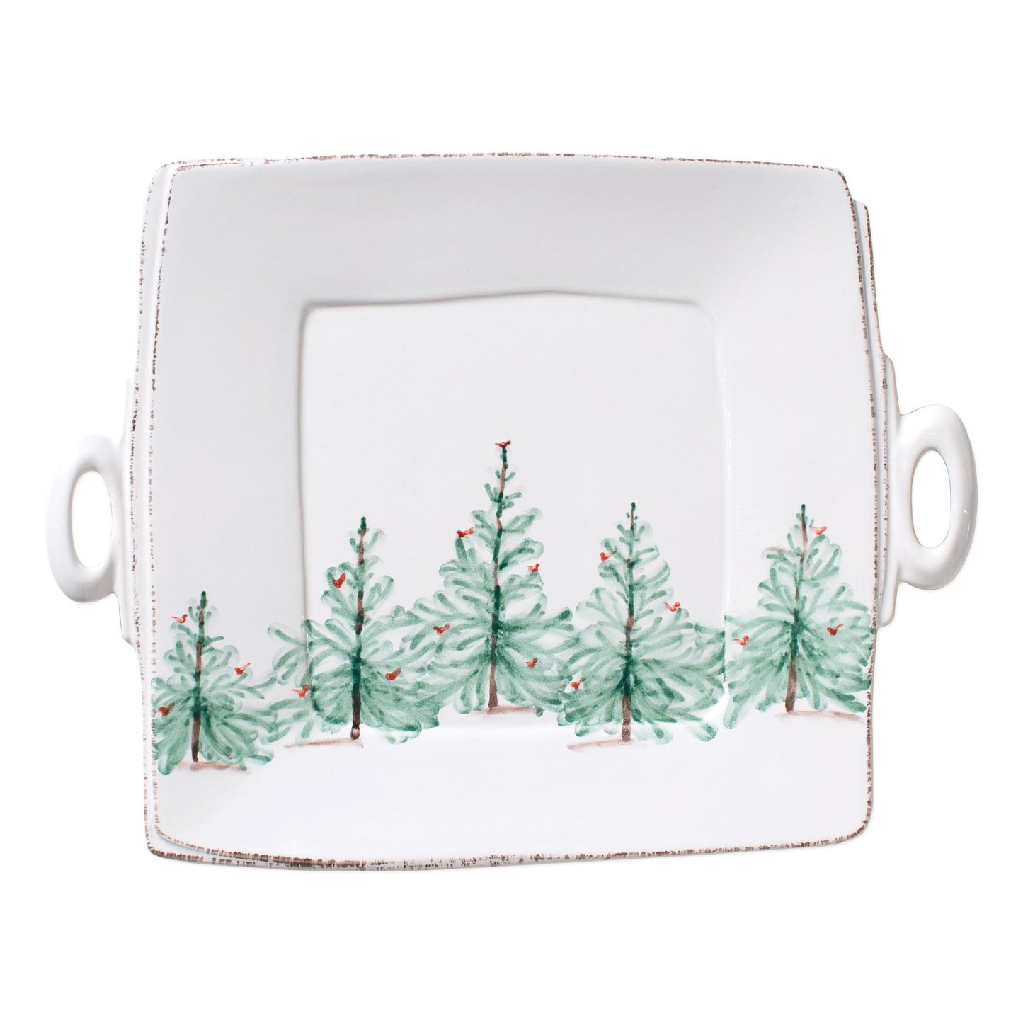 Vietri LAH-2628 Lastra Holiday Handled Square Platter