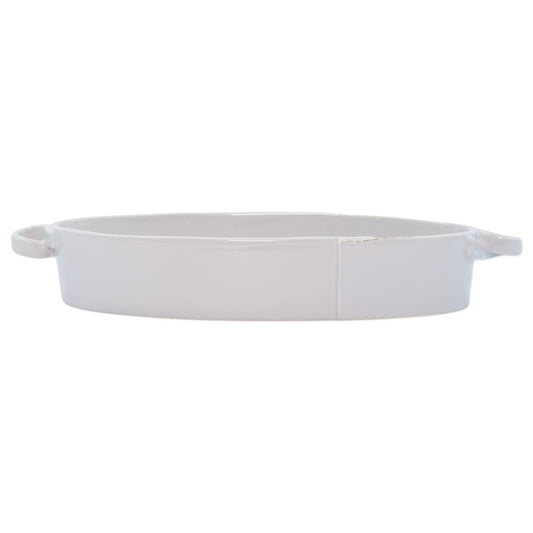 Vietri LAS-2655LG Lastra Light Gray Handled Oval Baker