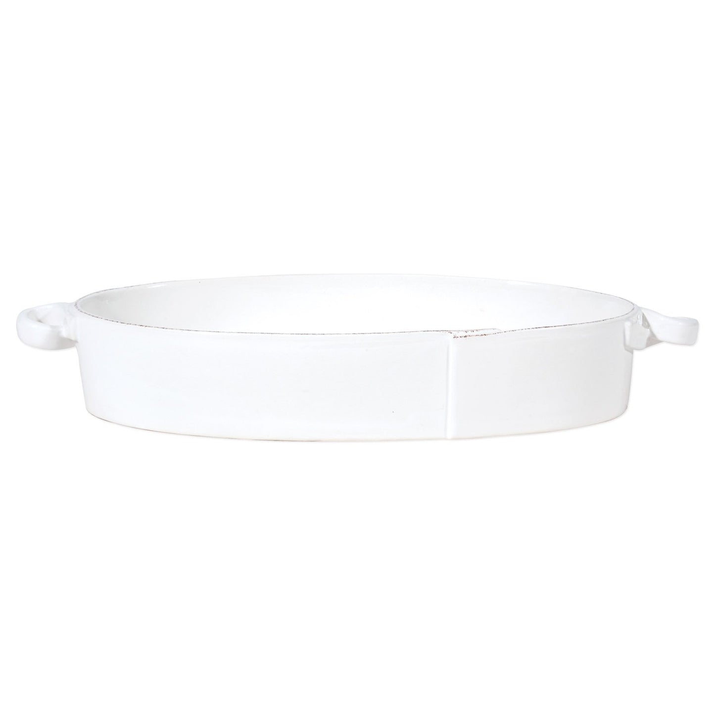 Vietri LAS-2655W Lastra Handled Oval Baker - White