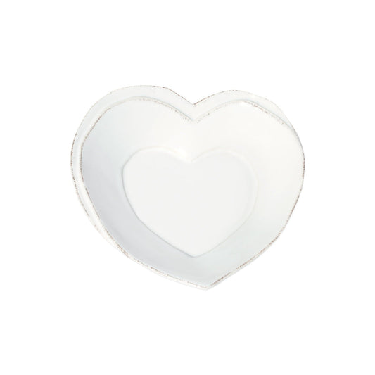 Vietri LAS-2675W Lastra White Heart Dish