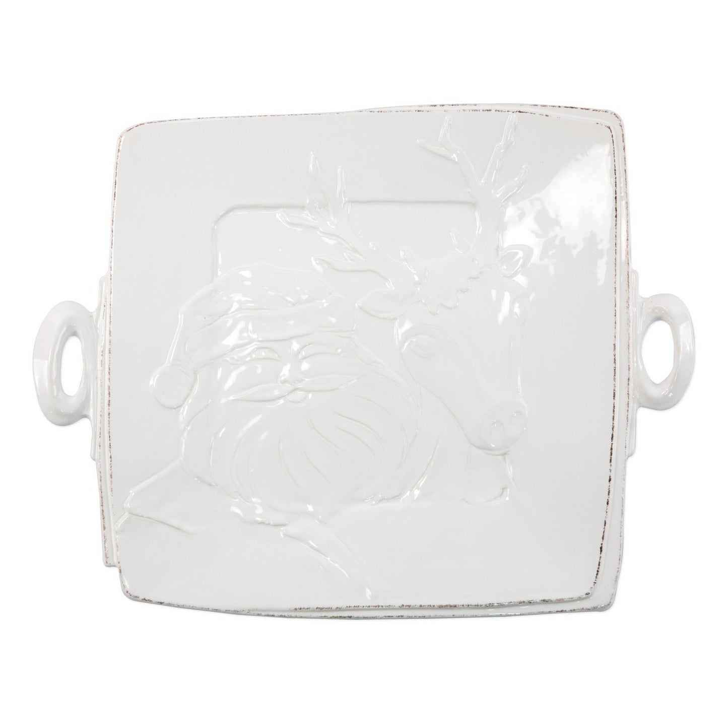 Vietri LAW-2628 Lastra Winterland Handled Square Platter