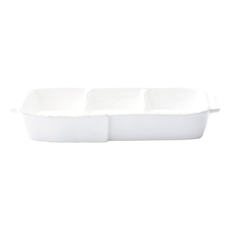 Vietri MLAS-W2336 Melamine Lastra White Three-Part Server