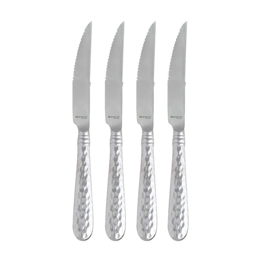 Vietri MLO-9823 Martellato Silverware Steak Knives Set of 4