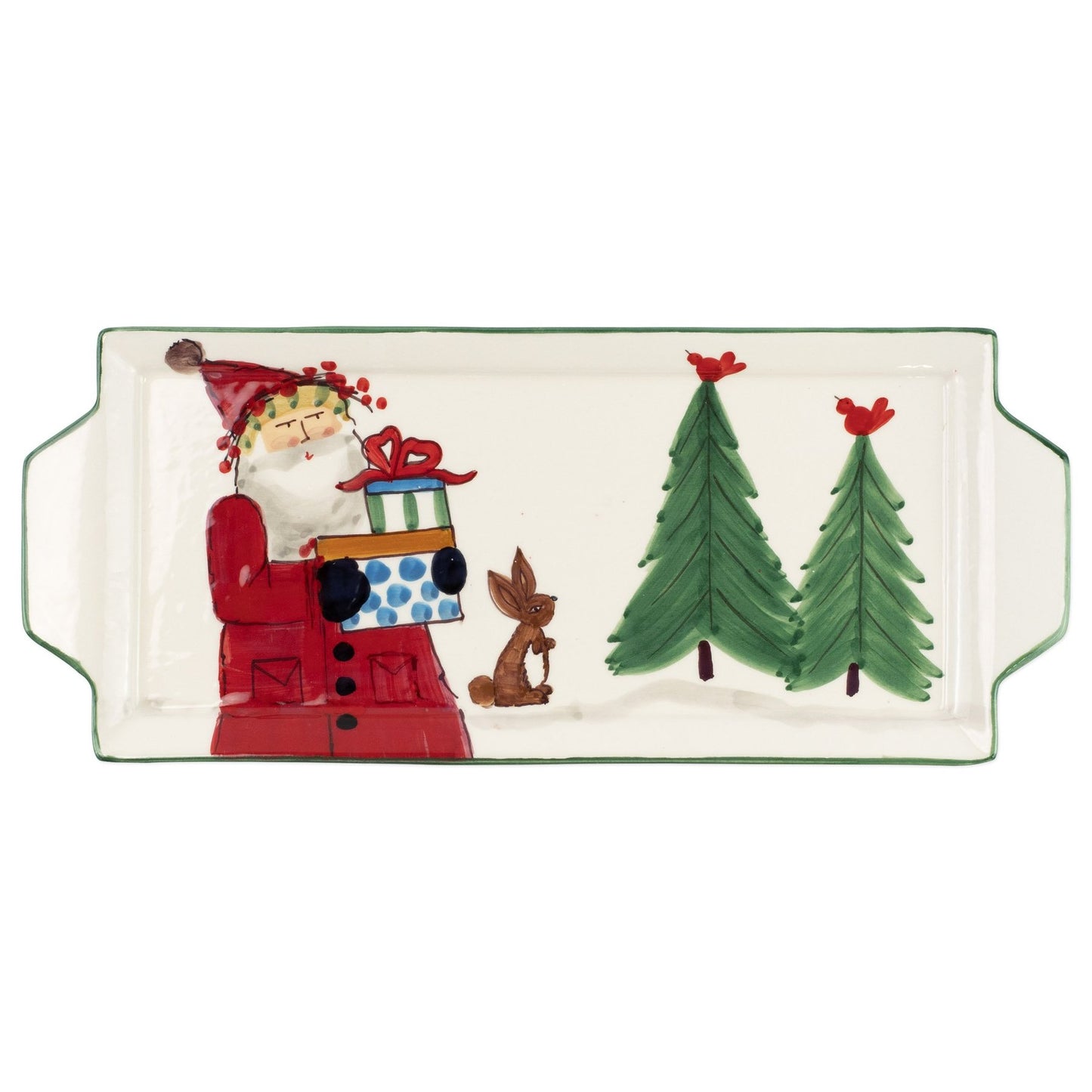 Vietri OSN-78085 Old St. Nick Handled Rectangular Platter