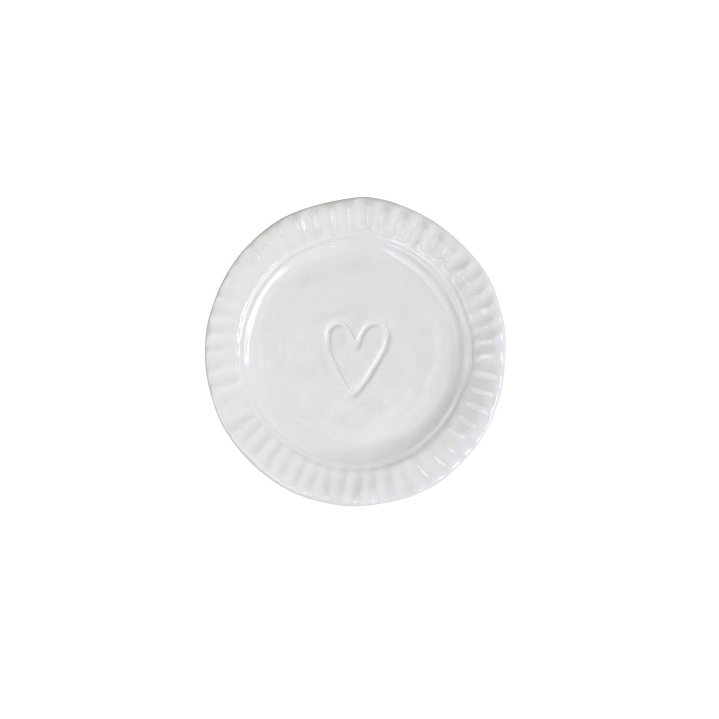 Vietri PIE-2695W Pietra Serena Heart Plate